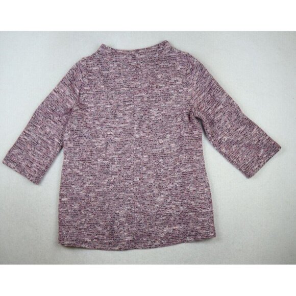 LOFT - WOMEN'S PINK 3/4 SLEEVE TEXTURED  PULLOVER STRETCH KNIT TOP - SIZE M - Picture 6 of 6